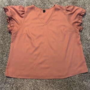 SHEIN Ruffled Sleeve Blouse - Dusty Pink